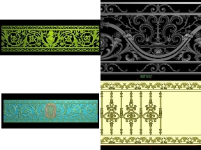 Bộ sưu tập Tải bộ 5 mẫu lan can nhôm đúc file 3d đẹp