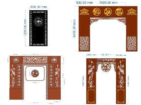 Bộ sưu tập Bộ sưu tập 5 mẫu vách ngăn phòng thờ đẹp trang nghiêm và hiện đại
