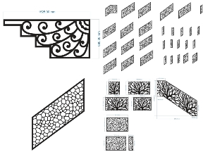 Bộ sưu tập Bộ sưu tập 8 mẫu lan can CNC file DXF chất lượng