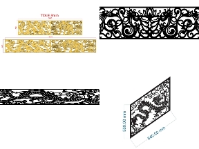Bộ sưu tập 8 mẫu lan can rồng file DXF tinh xảo dành cho CNC