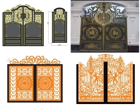 Bộ sưu tập Bộ 10 mẫu Cổng 2 cánh biệt thự cnc mới nhất