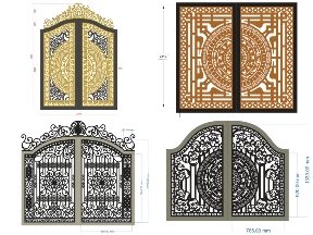 Bộ sưu tập Tổng hợp bộ 10 mẫu Cổng 2 cánh file dxf mới nhất