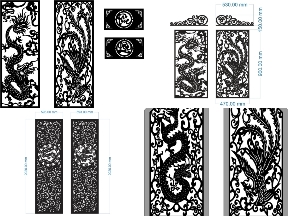 Bộ sưu tập Bộ 10 mẫu Cổng 2 cánh Rồng phượng