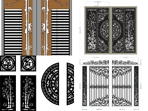 Bộ sưu tập Bộ 10 mẫu Cổng 2 cánh Trúc