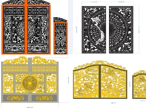 Bộ sưu tập Bộ sưu tập 5 mẫu Cổng 2 cánh tứ linh