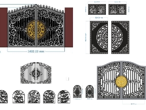 Bộ sưu tập Trọn bộ 10 mẫu cổng 2 cánh và hàng rào đẹp