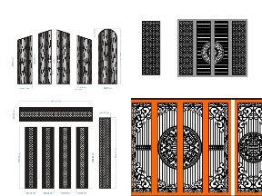Bộ sưu tập Bộ 10 mẫu cổng 4 cánh chính và phụ