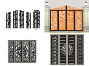 Bộ sưu tập Bộ 10 mẫu Cổng 4 cánh chính và phụ cnc hot nhất