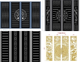 Bộ sưu tập Bộ 10 mẫu Cổng 4 cánh giá rẻ file dxf đẹp nhất