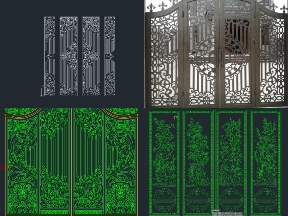 Bộ sưu tập Bộ 10 mẫu Cổng 4 cánh giá rẻ nhất hiện nay file dxf