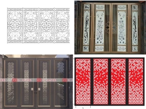 Bộ sưu tập Bộ 10 mẫu Cổng 4 cánh hoa văn đơn giản đẹp mắt nhất