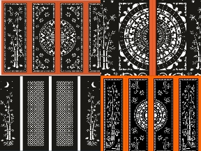 Bộ sưu tập Bộ sưu tập 5 mẫu cổng 4 cánh hoa văn trúc