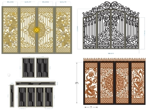 Bộ sưu tập Download bộ sưu tập 5 mẫu Cổng 4 cánh mới nhất