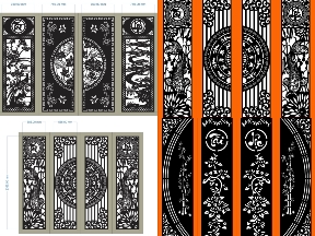 Bộ sưu tập Bộ 5 mẫu Cổng 4 cánh tài lộc cnc dxf đẹp mắt