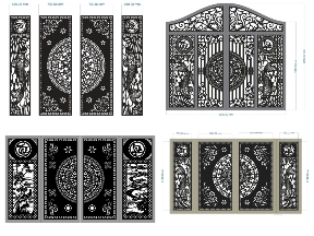 Bộ sưu tập Bộ 5 mẫu cổng 4 cánh tài lộc hot nhất hiện nay