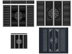 Bộ sưu tập Bộ 10 mẫu Cổng 4 cánh trống đồng bông tuyết