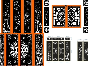 Bộ sưu tập Bộ 5 mẫu cổng 4 cánh trúc tuyệt đẹp