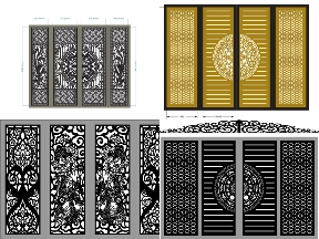 Bộ sưu tập Bộ 10 mẫu Cổng chính và phụ cnc 4 cánh đẹp mắt