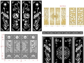 Bộ sưu tập Bộ sưu tập 5 mẫu cổng hoa sen 4 cánh cnc