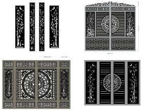 Bộ sưu tập Bộ 10 mẫu Cổng trúc cnc 4 cánh mới nhất