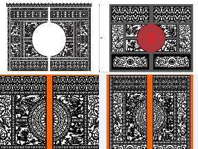 Bộ sưu tập Bộ 10 mẫu Cổng tứ linh