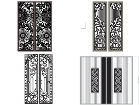 Bộ sưu tập Bộ 5 mẫu cổng 2 cánh hoa văn đơn giản giá rẻ