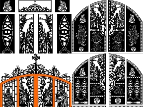 Bộ sưu tập Bộ 5 mẫu Cổng 4 cánh công giáo cnc đẹp mắt