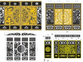 Bộ sưu tập Bộ 5 mẫu cổng 4 cánh tứ linh giá rẻ
