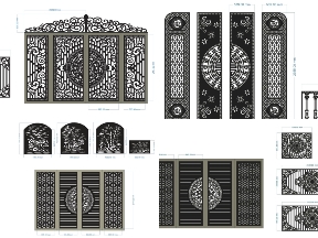 Bộ sưu tập Bộ sưu tập 8 mẫu Cổng 4 cánh kết hợp hàng rào