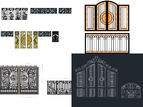 Bộ sưu tập Tọn bộ 8 mẫu Cổng 4 cánh kết hợp hàng rào cnc