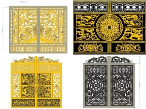 Bộ sưu tập BST Cổng 4 Cánh Tứ Linh CNC