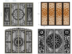 Bộ sưu tập Download tổng hợp 10 mẫu Cổng 4 cánh dxf mới nhất