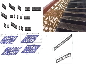 Bộ sưu tập Combo 432 mẫu Lan Can cầu thang