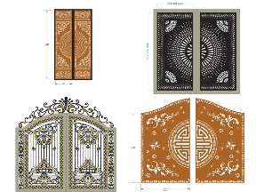 Bộ sưu tập Tổng hợp 15 mẫu Cổng 2 cánh mới nhất file cad