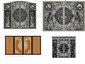 Bộ sưu tập Cổng 4 Cánh Tài Lộc CNC – Bộ Mẫu Được Ưa Chuộng