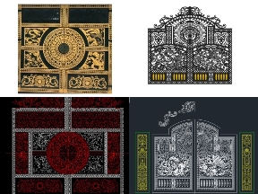 Bộ sưu tập Cổng 4 Cánh Tứ Linh Long Lân Quy Phụng