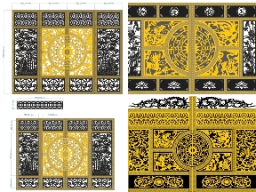 Bộ sưu tập Cổng 4 Cánh Tứ Linh Nhôm Đúc Cao Cấp