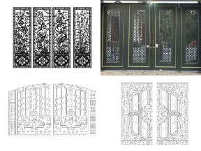 Bộ sưu tập Dxf bộ 8 mẫu Cổng thiết kế Cad cực đẹp