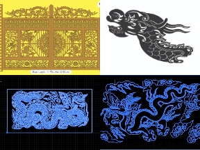 Bộ sưu tập File autocad 5 mẫu Tứ Linh cắt 2d