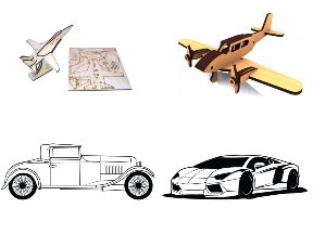 Bộ sưu tập File dxf Mô hình máy bay và ô tô