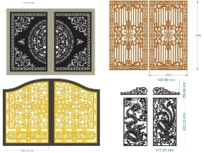 Bộ sưu tập File thiết kế mẫu 16 bộ cổng 2 cánh