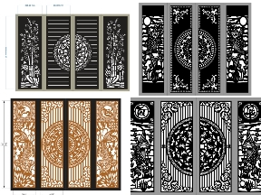 Bộ sưu tập Mẫu Cổng 4 Cánh Sen - Trúc- Cá Đẳng Cấp