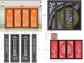 Bộ sưu tập Thiết kế 5 mẫu cổng 4 cánh cho nhà phố