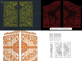 Bộ sưu tập Thiết kế Cad, corel và Illustrator trọn bộ 12 bản vẽ Cổng mới nhất