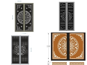 Bộ sưu tập Thiết kế mẫu cnc cổng 2 cánh trống đồng