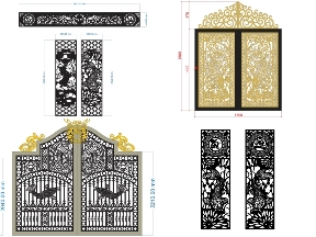 Bộ sưu tập BST Tổng hợp 10 mẫu cổng 2 cánh cá chép