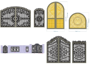 Bộ sưu tập BST tổng hợp 6 mẫu cổng 2 cánh có cổng phụ