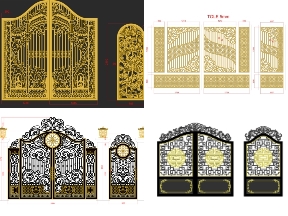 Bộ sưu tập Tổng hợp 6 mẫu cổng 2 cánh có cổng phụ
