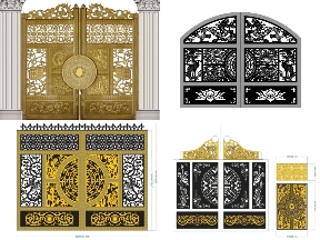 Bộ sưu tập Tổng hợp 10 mẫu cổng 2 cánh tứ linh