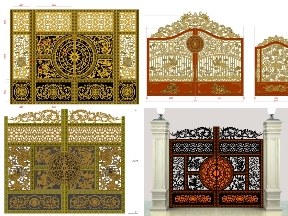 Bộ sưu tập Tổng hợp 12 mẫu cổng 2 cánh tứ linh